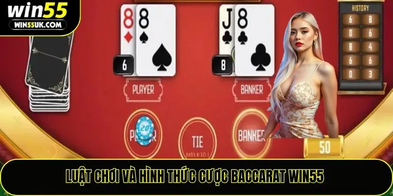 Luật chơi và các hình thức cược Baccarat Win55
